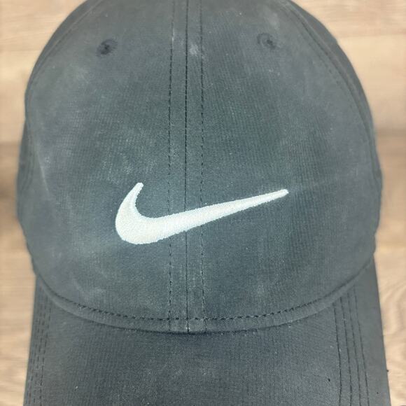 Nike Golf Legacy91 Tech Cap Dri-Fit Hat Black White Swoosh Embroidered Logo - Picture 9 of 15